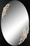 Lorenzon Ovális kerámia tükör 2 díszítéssel - fehér, arany