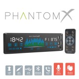 M.N.C. Fejegység "PhantomX" - 1 DIN - 4 x 50 W - gesztusverzélés - BT - MP3 - AUX - USB