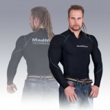 MADMAX Sport felszerelés MADMAX Compression Long Sleeve Top With Zip Hosszú ujjú felső Cipzárral (Zöld)