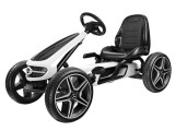 Mercedes Benz Pedálos Gokart-Állítható Üléssel-EVA Kerékkel-Állítható Dőlésszögű Kormánnyal-Ipari csapágyas hátsó tengely-Duda-Hangeffektusok-2 Év Jótállással-Fehér