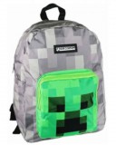 Minecraft hátizsák, 2 rekeszes, 40x30x14cm, szürke-zöld, Creeper, Astra