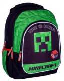 Minecraft hátizsák, iskolatáska, 3 rekeszes, 42x30x19cm, Time to Mine, Creeper, Astra