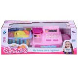 MK Toys rózsaszín elektronikus pénztárgép számoló funkcióval, áruval és bevásárlókosárral (MKI900584) (MKI900584) - Játékkonyhák