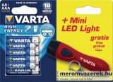 MM VARTA 8 db-os elemkészlet ajándék mini LED-es elemlámpával