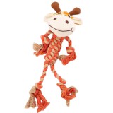 Narancssárga Zsiráf rágható plüss kötél kutyajáték, 30 cm