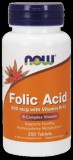 NOW Foods Folic Acid 800mcg with Vitamin B-12 (250 tabletta)