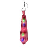 OEM Világító LED nyakkendő 35 cm piros