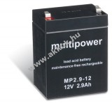 Ólom akku 12V 2,9Ah (Multipower) típus MP2,9-12
