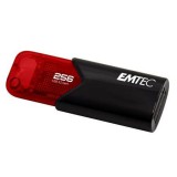 Pendrive, 256GB, USB 3.2, EMTEC B110 Click Easy, fekete-piros (UE256GE)