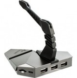 Platinet Omega Varr Mouse Bungee 3in1 Combo USB2.0 Hub and microSD reader Silver OUHCRG2