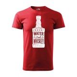 Póló Save water drink whiskey mintával - Piros XL méretben