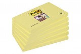 POST-IT Öntapadó jegyzettömb csomag, 76x127 mm, 6x90 lap, 3M POSTIT "Super Sticky", kanári sárga