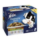 Purina Felix Fantastic Duo alutasakos macskaeledel, ízletes zöldség válogatás aszpikban 12 x 100 g