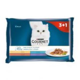 Purina Gourmet Perle alutasakos macskaeledel, mini szeletek szószban 4 x 85 g