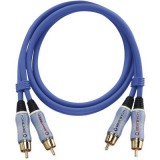 RCA audio kábel, 2x RCA dugó - 2x RCA dugó, 0,5 m, aranyozott, kék, Oehlbach BEAT! (2700) - Audió kábel