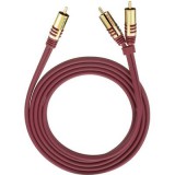 RCA Y elosztó kábel, 1x RCA dugó - 2x RCA dugó, 1 m, aranyozott, piros, Oehlbach (20561) - Audió kábel