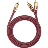 RCA Y elosztó kábel, 1x RCA dugó - 2x RCA dugó, 5 m, aranyozott, piros, Oehlbach (20565) - Audió kábel