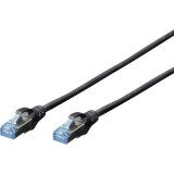 RJ45-ös patch kábel, hálózati LAN kábel CAT 5e SF/UTP (1x RJ45 dugó - 1x RJ45) dugó 10 m fekete Digitus (DK-1531-100/BL) - UTP