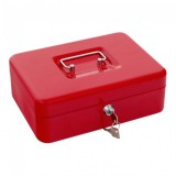 Rottner Traun3 pénzkazetta kulcsos zárral piros színben 90x250x185mm