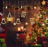 rpr 138 ledes 8 programos ledes fényfüggöny karácsonyi figurákkal, 2,5 méter - melegfehér