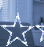 rpr 160 ledes 8 programos ledes fényfüggöny karácsonyi, csillag figurákkal, 3 méter - hidegfehér