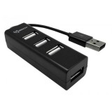 Sbox H-204 4 portos, 480 Mbps, 5V, 500mA fekete USB Hub