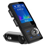 SilverHome Bluetooth vezeték nélküli FM transzmitter, kihangosító, AUX bemenet, microSD kártya bemenet- színes LED kijelzővel