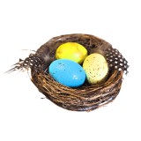 ST Húsvéti dekor fészek 3 kis tojással 6,5 cm