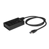 StarTech.com 4 portos USB 3.0 Hub fekete (HB30A3A1CST) (HB30A3A1CST) - USB Elosztó