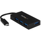 StarTech.com 4 portos USB 3.0 Hub fekete (HB30C4AFS) (HB30C4AFS) - USB Elosztó
