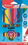 Színes ceruza készlet, háromszögletű, MAPED Color&#039;Peps Strong, 18 különböző szín (IMA862718)