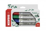 Tábla- és flipchart marker készlet, vágott, KORES Eco K-Marker, 4 különböző szín (IK20744)