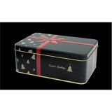 The Box Fémdoboz karácsonyi csomag,dombornyomott,fekete, 192x127x75mm