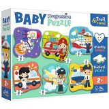 Trefl Foglalkozások és jármuvek 6 az 1-ben Baby Progressiv puzzle (44001T) (TR44001T) - Kirakós, Puzzle