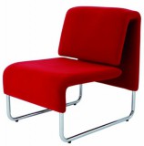 Ügyfélváró szék, fém és szövet, ALBA "Comfort", piros