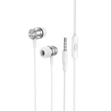 Vezetékes fülhallgató, headset 3,5 mm-es Jack csatlakozóval Borofone BM75 Platinum ezüst