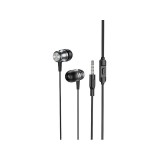 Vezetékes fülhallgató, headset 3,5 mm-es Jack csatlakozóval Borofone BM75 Platinum grafit