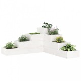 vidaXL Fehér 4 szintes tömör fenyőfa kerti virágtartó 80,5x79x36 cm