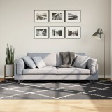 vidaXL Fekete és krém hosszú szálú bozontos modern szőnyeg 160 x 230cm