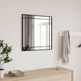 vidaXL Fekete négyzet alakú vas fali tükör 60 x 60 cm