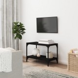 vidaXL Fekete szerelt fa és acél TV-szekrény 60 x 33 x 41 cm