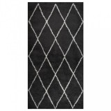 vidaXL Krém és antracitszürke színű hosszú szálú szőnyeg 80 x 150 cm