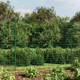 vidaXL Zöld dróthálós kerítés cövekekkel 1,8x25 m