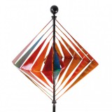Wind Szélkerék 3D hatású színes 60 cm átmérőjű szélforgó dísz játék földbe szúrható színes kerti dekoráció
