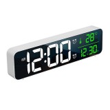 WPower LED-es óra ébresztő funkcióval, dátum-hőmérséklet kijelzéssel, fehér-zöld