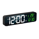 WPower LED-es óra ébresztő funkcióval, dátum-hőmérséklet kijelzéssel, fekete