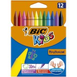 Zsírkréta, BIC KIDS PlastiDecor, 12 különböző szín (BC945764)