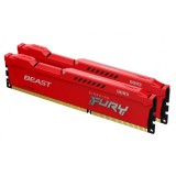 16GB 1600MHz DDR3 Kingston Fury Beast Red CL10 (2x8GB) (KF316C10BRK2/16) (KF316C10BRK2/16) - Memória