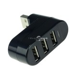 3 Portos USB 2.0 HUB forgatható fejjel - Fekete
