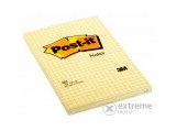 3M POSTIT 3M Post-it® Öntapadó jegyzettömb, 100 lap, 102x152 mm, kockás, sárga